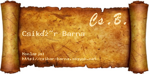 Csikár Barna névjegykártya