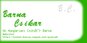 barna csikar business card